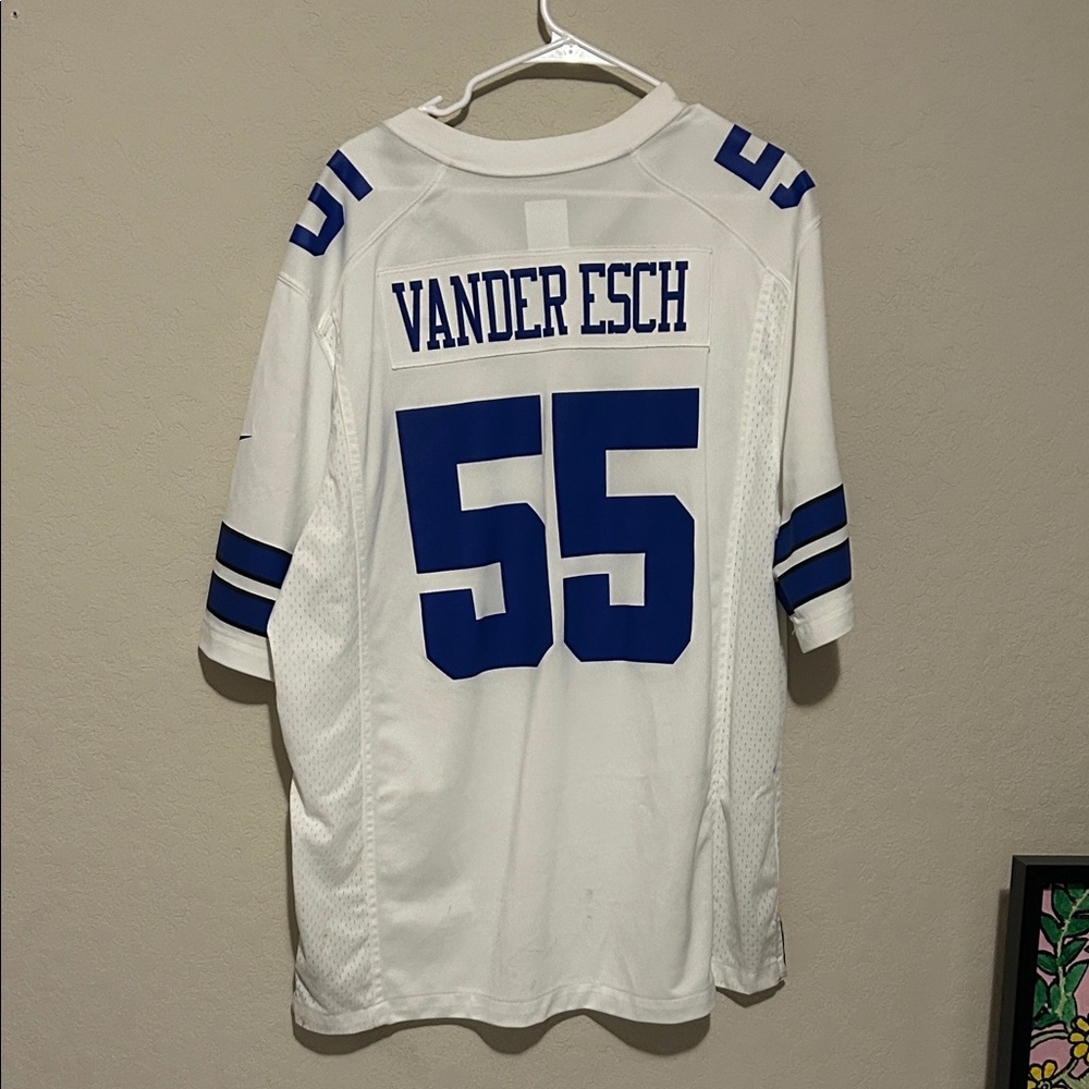 NFL White and Blue Men's Jersey - Vander Esch 55